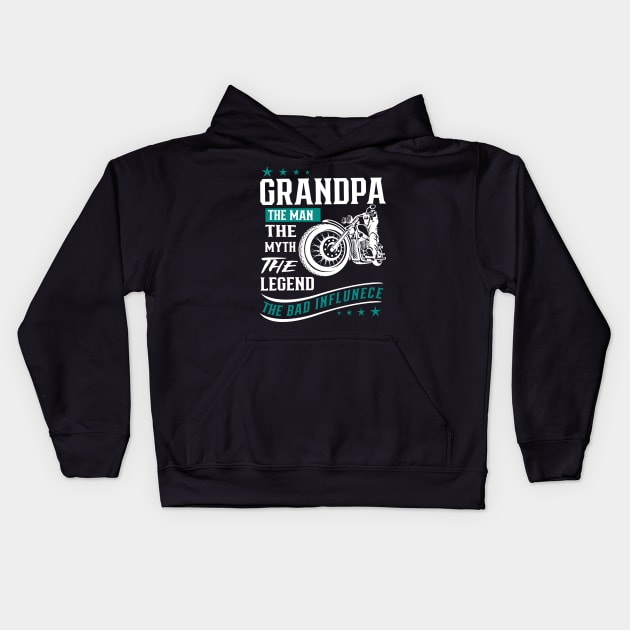 Grandpa the man the myth the legend The band influencer Kids Hoodie by TEEPHILIC